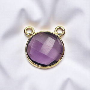 Plata de Ley 925 Micky Mouse Bail Round Amethyst Gemstone Fabricación de joyas Charm Connector Oferta limitada a granel al por mayor - Product Image 1