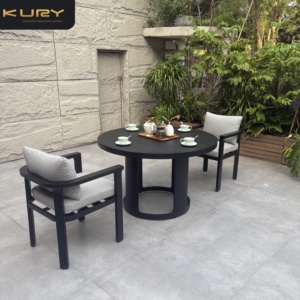 Ensemble de meubles de terrasse <span class=keywords><strong>vintage</strong></span> en aluminium, design élégant, 5 pièces, <span class=keywords><strong>table</strong></span> ronde de <span class=keywords><strong>bistrot</strong></span>, chaises de patio, meubles d'extérieur - Product Image 4