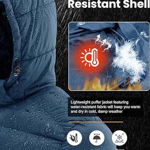 Men Canvas Lightweight <b>Padded</b> Detachable <b>Hooded</b> Collar Front Logo Water-Resistant Winter Fashion Regular Fit Puffer <b>Jacket</b> - Product Image 5