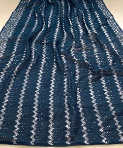 Démarquez-vous de la foule dans nos saris de saison dans des tissus riches comme coton soie jacquard de soie douce saree de travail au prix le plus bas - Product Image 5