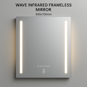 Modern Stylish Wave Sensor Heated <b>Mirror</b> Solar/Electric Infrared Panel Bathroom Living Room Salon Use - Product Image 2