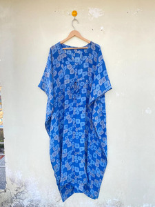 Bohème Vintage Luxe Soie Saree Caftan 100% Soie Tie Dye Kimono Séchage Rapide Taille Libre pour Toutes Saisons-Été Automne Printemps - Product Image 4