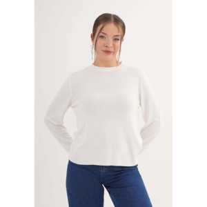 Suéter Blanco de Cuello Redondo para Mujer, Tejido Fino, Producto al por Mayor - Product Image 5