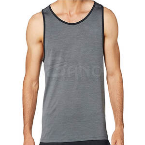 Camiseta sin mangas de gimnasio de alta calidad para hombre, talla XL, logotipo personalizado, nuevo diseño, algodón transpirable/fibra de bambú, ropa deportiva sólida, entrenamientos de verano - Product Image 1