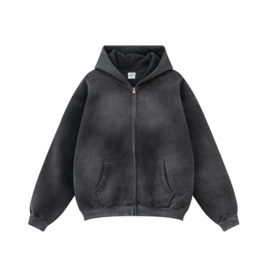 Sweat-shirts à capuche en coton ouaté avec fermeture à glissière pour hommes sweats à capuche d'hiver au design personnalisé - Product Image 2