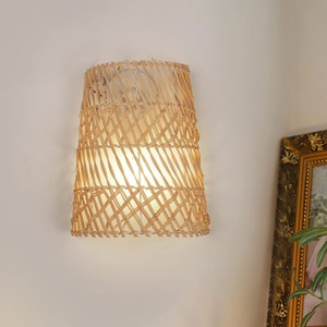 Wholesale Cheap Price <b>Vintage</b> Handicraft Rattan Wall Lamp Lampshade Modern Bamboo Pendant <b>Light</b> <b>Ceiling</b> Lighting Accessories - Product Image 4