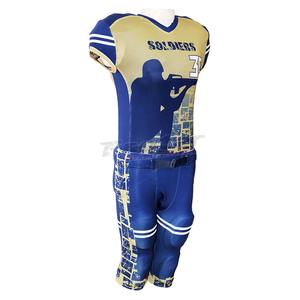 Imprimé personnalisé Football Américain Uniformes Respirant Maillot à Manches Courtes Coussinets Sublimés avec Logo Gratuit Conception Plus Options de Taille - Product Image 3