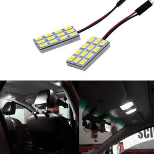 Kit lampu kubah Panel LED 12SMD 5630 bohlam Interior mobil otomatis dengan T10/BA9S/adaptor Festoon DC 12 v-24 v 6500k 4500k 2700k PA