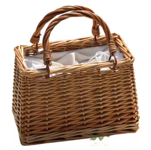 กระเป๋าถือหวายแฟชั่นสำหรับผู้หญิงแนววินเทจกระเป๋าถือทรงโบฮีเมียนขนาดกะทัดรัดหรูหราพร้อมซับในผ้าลินินสำหรับผู้หญิงในฤดูใบไม้ผลิ2025 - Product Image 1