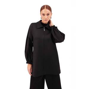 Sporty Waterproof <b>Zip</b>-<b>Up</b> <b>Jacket</b> with Elasticated Cuffs PU & Spandex - Product Image 3