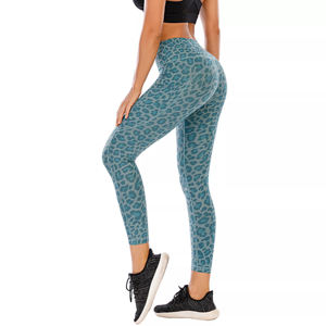 Pantalon de yoga personnalisé en deux pièces taille haute sans couture en spandex Leggings pour femmes XL Gym Sport Fitness Leggings extensible avec poches en maille - Product Image 1