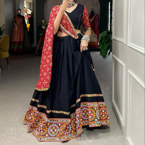 Beautiful l Navratri Collections for Women Color <b>Full</b> Gamthi Work Navratri Special Lehega Choli - Product Image 1