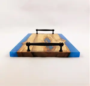 Plateaux en bois de résine de solution de restauration de service de nourriture et de fête de mariage personnalisés décoratifs à la mode pour la maison à vendre - Product Image 2