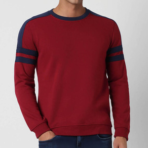 Nueva llegada de alta calidad básica bloque de color de gran tamaño holgado cuadrado cuello redondo hombres sudadera personalizada mezcla de algodón sudadera - Product Image 1