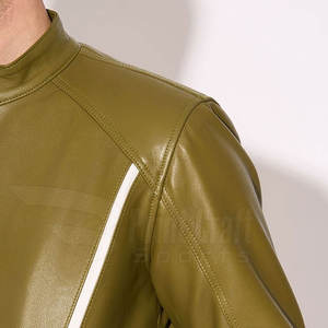 Men's High Quality Stand Collar Leather <b>Running</b> <b>Jacket</b> <b>Winter</b> Street Style OEM Service with Letter Pattern Waterproof Breathable - Product Image 6