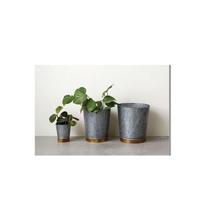 Oniya-Juego de dos macetas de jardín para exteriores con diseño de cuerda rústica, barandilla colgante cilíndrica de metal galvanizado vintage - Product Image 6