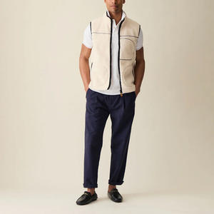 Elegante ropa de calle chaleco de lana personalizado con logotipo de impresión bordado cálido al aire libre chaqueta sin mangas OEM proveedor de fábrica - Product Image 3