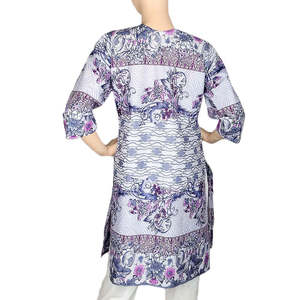 คุรตีผ้าฝ้ายพิมพ์ลายสำหรับผู้หญิง - สีม่วง - Product Image 4