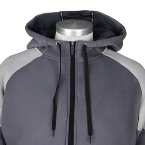 เสื้อฮู้ดผ้าคอตตอน/โพลีเอสเตอร์มีฮู้ดสำหรับฝึกซ้อมวิ่งสไตล์ใหม่มีซิปเต็มรูปแบบสำหรับใส่วิ่ง - Product Image 2