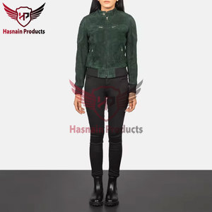 Genuine Leather Bomber <b>Jacket</b> for Women - <b>Short</b> Slim Fit Suede Leather <b>Jacket</b> Women's Leather Bomber <b>Jacket</b> Genuine Suede - Product Image 6