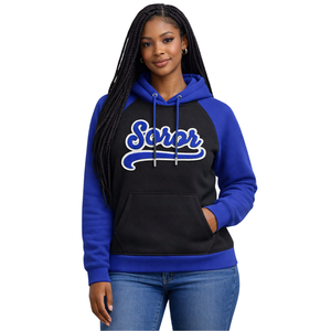 Black Zeta Phi Beta Soror Raglan Sleeve Hoodie 1920 Founders Inspired Greek Sorority Finer Womanhood Premium Apparel - Product Image 1