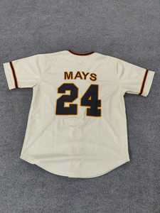 San Francisco Mays # Camiseta de Béisbol Vintage Clásica con Cuello en V, Servicio OEM con Logotipo Personalizado, Transpirable y de Secado Rápido - Product Image 3