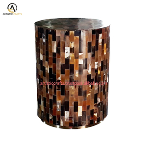 Taburete con incrustaciones de hueso de madera, artesanía India moderna de alta calidad, habilidad hecha a mano para decoración de dormitorio, portátil para Hotel - Product Image 3