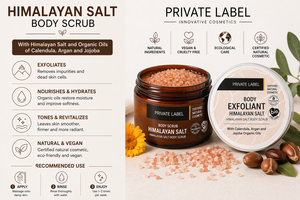 Exfoliante Corporal de Sal del Himalaya de Marca Privada 250g OEM |   Exfoliante Natural con Argán y Jojoba |   Vegano España UE - Product Image 2