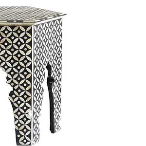 Armario de almacenamiento de madera antiguo moderno hecho a mano al por mayor ecológico negro comedor hogar entrada decoración hueso mopa incrustaciones para Diwali - Product Image 2