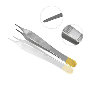 Pinzas de apósito Adson-Fórceps de acero quirúrgico de alto grado recto de 4,5 \ "Mandíbula dentada Material inoxidable Mol estándar de seguridad - Product Image 4