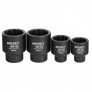 Hazet <b>12</b>-<b>Point</b> Square 1/2'' <b>Sockets</b> <b>Set</b> with Traction Profile and Borehole 4-Piece <b>Set</b> - Product Image 2
