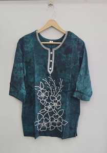 Chickenkari Kaftan Short Kurti Trendy Cómodo Poliéster/Crepé Bordado Estilo Casual para Primavera Otoño Temporadas - Product Image 6