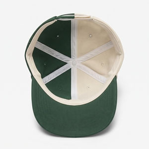 Casquette de baseball unisexe verte et beige à blocs de couleur, 6 panneaux, réglable, en sergé, décontractée, pour toutes les saisons, vente en gros, logo personnalisé - Product Image 5
