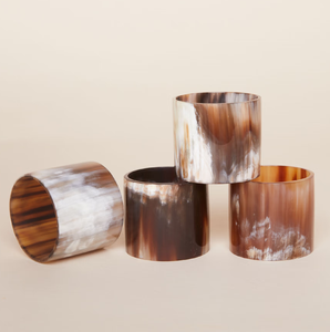 Rond de serviette de luxe élégant vente chaude meilleure qualité de véritable rond de serviette en corne de buffle brun article décoratif de table - Product Image 1