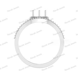 925 Sterling <b>Silver</b> 2025 Empty Stone Blank Setting With CZ <b>Set</b> Pear 7x9mm Prong Women Keepsake Breastmilk Jewelry Band Halo <b>Ring</b> - Product Image 5