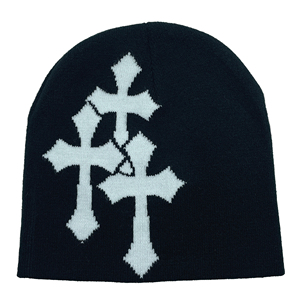 Bonnets d'hiver à revers imprimés avec logo personnalisé à bas prix Variété tissée Bonnets à carreaux de dessin animé à motifs doux et respirants - Product Image 5