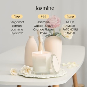 Bougie parfumée personnalisée faite à la main dans un pot blanc pour l'aromathérapie à la maison et au bureau pour Diwali et Noël pour l'exportation en vrac - Product Image 3