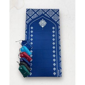 Tapis de prière portable de style Kilim, tapis de prière musulman fabriqué à la machine en polypropylène, polyester et caoutchouc, lavable - Product Image 6