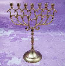 menorah candle stick Stylish Brass Menorah Candle Holder Jewish Hanukkah <b>Lamp</b> Decorative Candle Stand Elegant Home Accent - Product Image 2