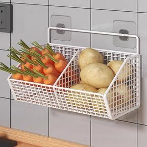 Best Wall Mountable Iron Wire <b>Basket</b> with Hooks for Kitchen and Garage Storage Available for Sale - Product Image 2