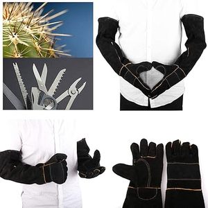 Guantes de soldadura de cuero OEM Protección térmica de mano completa Agarre de Palma fuerte Ajuste cómodo para uso en fábrica de fabricación de metal - Product Image 4