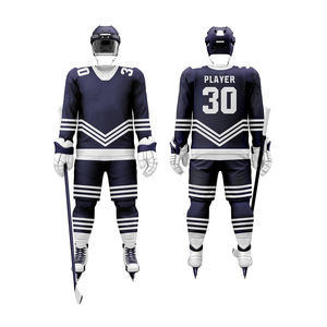 Uniforme de Hockey sobre Hielo Personalizado con Logotipo y Nombre de Equipo, Impresión en Poliéster/Algodón Transpirable, Precio Competitivo - Product Image 1