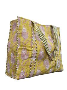 Sac fourre-tout en coton imprimé à la main en Inde, sac fourre-tout pour femmes - Product Image 2