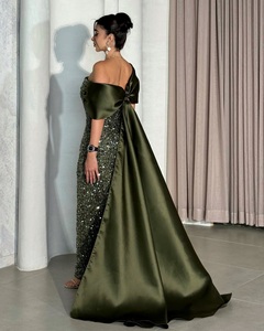 Robe de bal élégante en satin perlé, taille naturelle, imprimé floral, longueur au sol, manches longues, col montant, anti-rides, soirée - Product Image 6