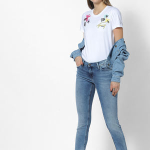 Camisetas Bordadas para Mujer, Fabricación OEM, Tejido de Punto Premium con Diseño Impreso, Personalización de Marca Disponible, Talla Grande - Product Image 4