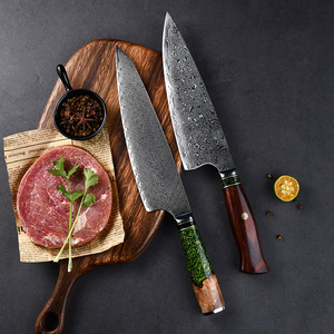 Juego de cuchillos de Chef de Damasco 2025, mango único, profesional, 8 pulgadas, carbono japonés, acero inoxidable, juego de cuchillos de Chef de cocina - Product Image 2