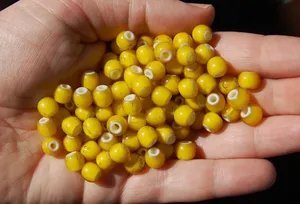 Perles africaines 4mm 8mm 10mm Crystal Lampwork Glass Beads Loose Yellow White Beads Jewelry Making Supplies Various Sizes Including Black - Product Image 2