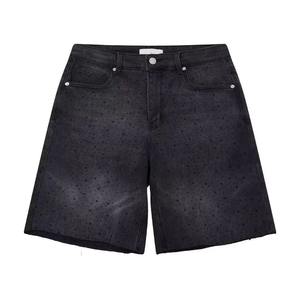 Short en jean pour homme, tendance, nouvelle arrivée, été, design unique, style streetwear, pantalon de haute qualité, short en jean avec strass - Product Image 3