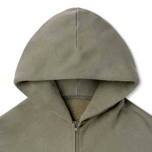 Sudadera con capucha con cremallera personalizada para hombre, Sudadera con capucha con cremallera unisex de algodón 100% bordada, transpirable, anticontracción, sudaderas con cremallera de peso pesado 400GSM - Product Image 4
