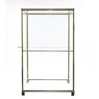 Nouvellement élégant trois niveaux étagère de rangement pliante maison déco laiton/verre étagères murales pour salon présentoir doré